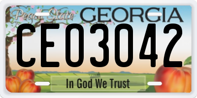GA license plate CEO3042