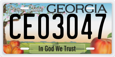 GA license plate CEO3047