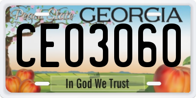 GA license plate CEO3060