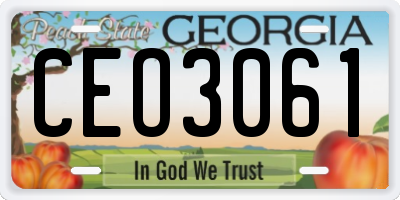 GA license plate CEO3061