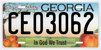 GA license plate CEO3062