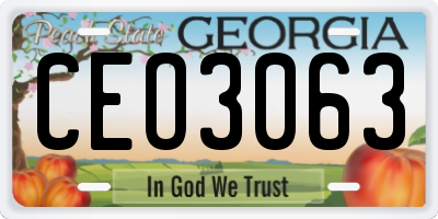 GA license plate CEO3063