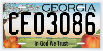 GA license plate CEO3086