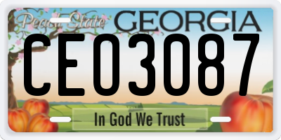 GA license plate CEO3087