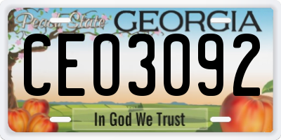 GA license plate CEO3092