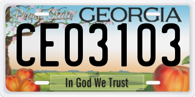 GA license plate CEO3103