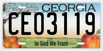 GA license plate CEO3119