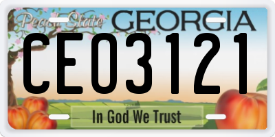 GA license plate CEO3121