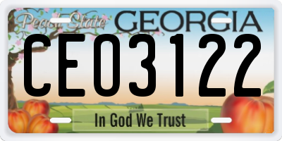 GA license plate CEO3122