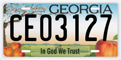 GA license plate CEO3127