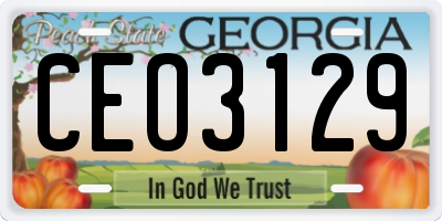 GA license plate CEO3129