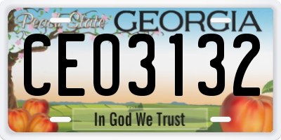 GA license plate CEO3132