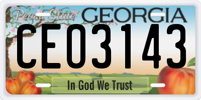 GA license plate CEO3143