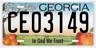 GA license plate CEO3149