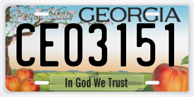 GA license plate CEO3151