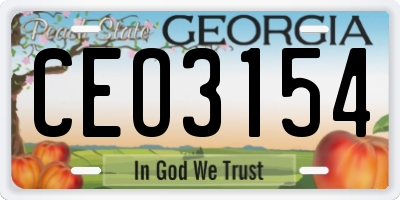 GA license plate CEO3154