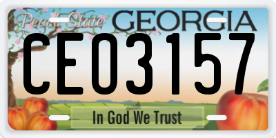 GA license plate CEO3157