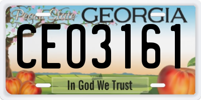 GA license plate CEO3161