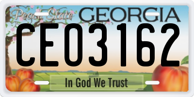 GA license plate CEO3162