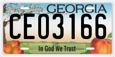 GA license plate CEO3166