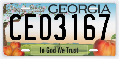 GA license plate CEO3167