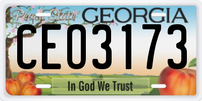 GA license plate CEO3173