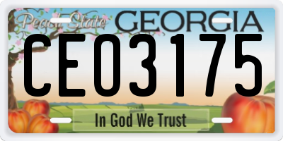 GA license plate CEO3175