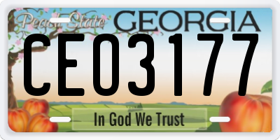 GA license plate CEO3177