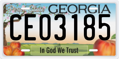 GA license plate CEO3185