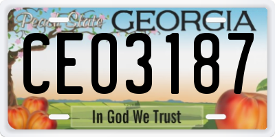 GA license plate CEO3187