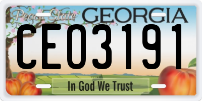 GA license plate CEO3191