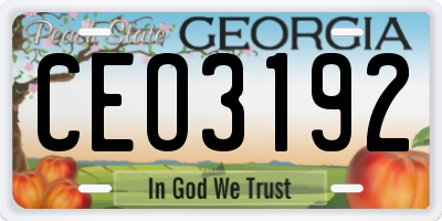 GA license plate CEO3192