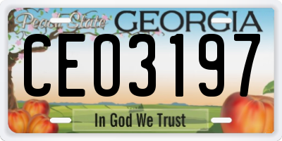 GA license plate CEO3197