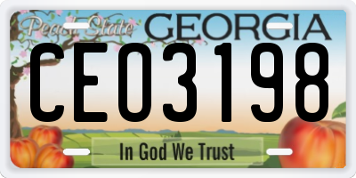 GA license plate CEO3198