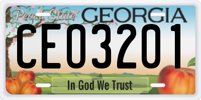 GA license plate CEO3201