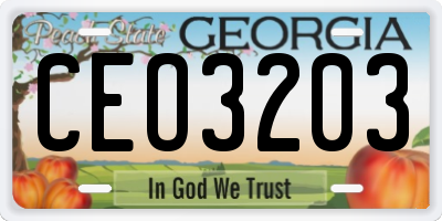 GA license plate CEO3203