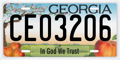 GA license plate CEO3206