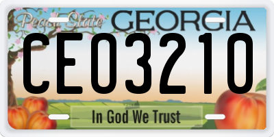 GA license plate CEO3210