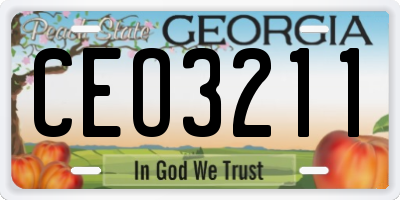 GA license plate CEO3211