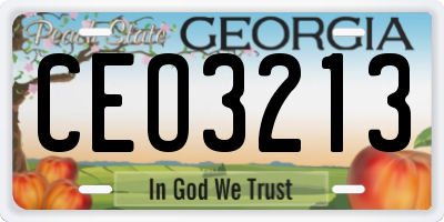 GA license plate CEO3213
