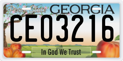 GA license plate CEO3216