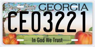 GA license plate CEO3221