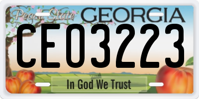 GA license plate CEO3223