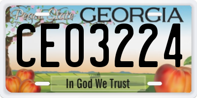 GA license plate CEO3224