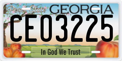 GA license plate CEO3225
