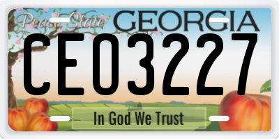 GA license plate CEO3227