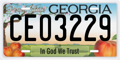 GA license plate CEO3229
