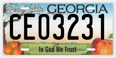 GA license plate CEO3231