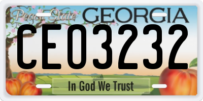GA license plate CEO3232