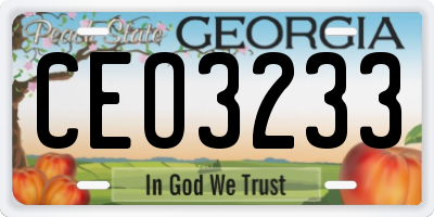 GA license plate CEO3233